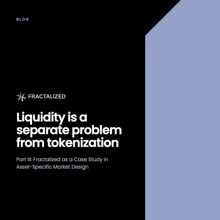 Liquidity Is a Separate Problem From Tokenization
